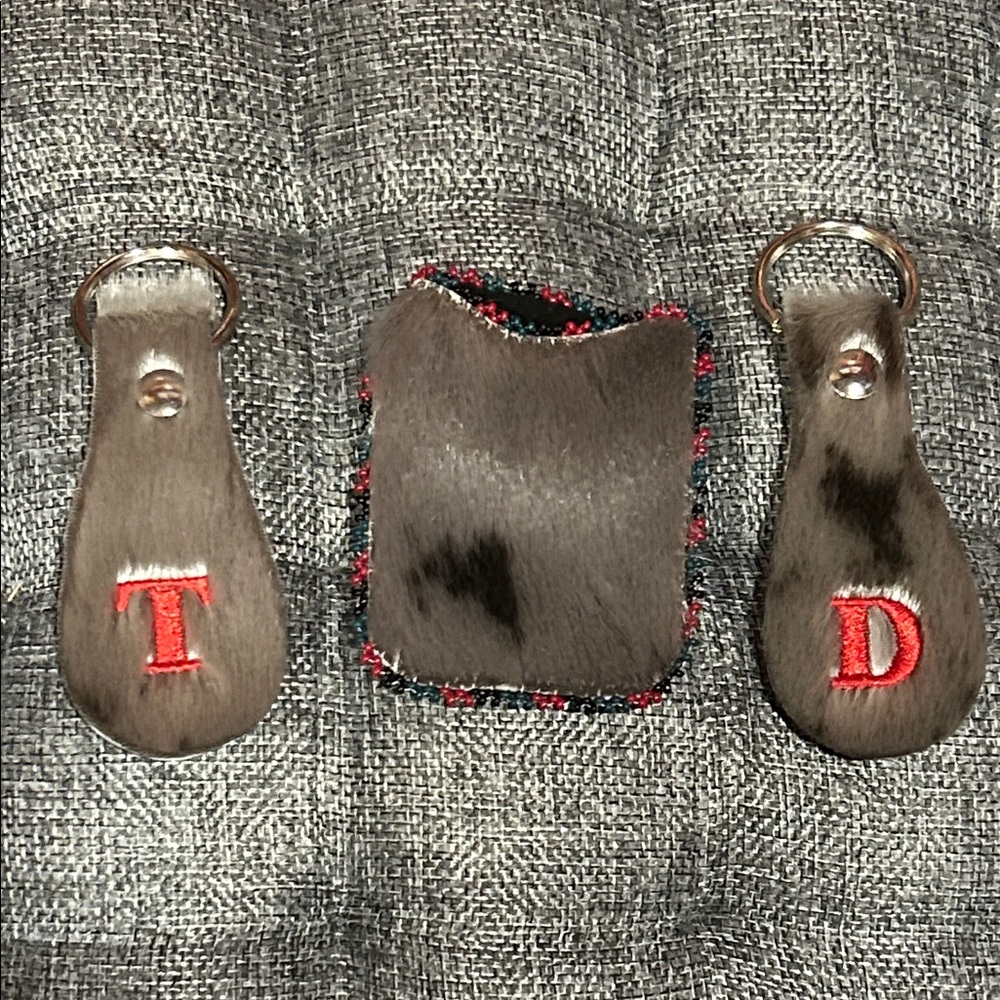 Seal skin cardholder & key chain set